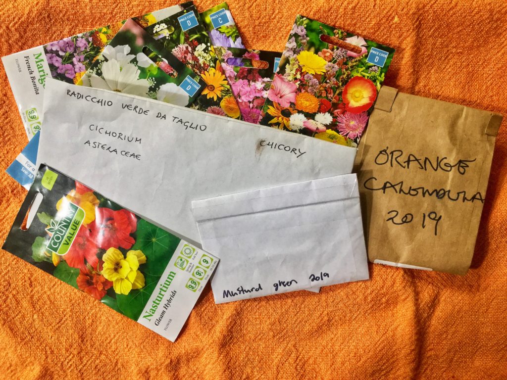 Envelops on an orange background